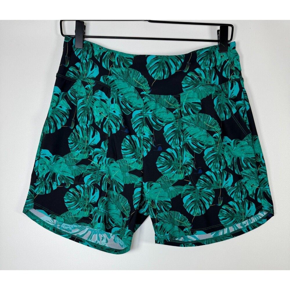 Santini Cycling Shorts Mens Medium‎ Tropical Leaf Print Black Green Performance